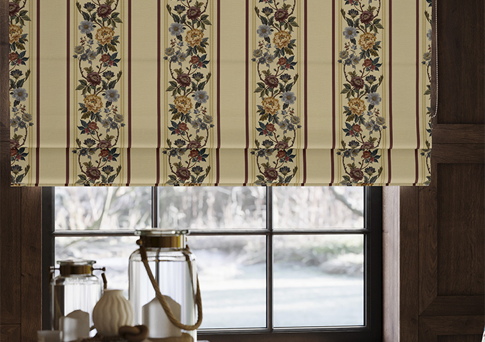 Jennys Stripe, Merlot - Roman Blind - Image 5